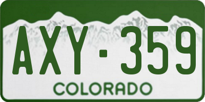 CO license plate AXY359