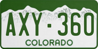 CO license plate AXY360