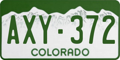 CO license plate AXY372