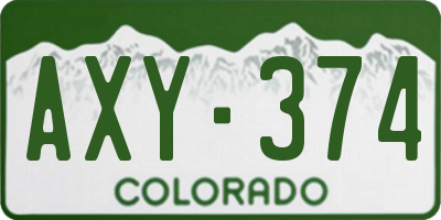CO license plate AXY374