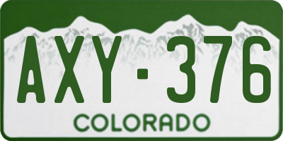 CO license plate AXY376