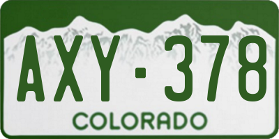 CO license plate AXY378