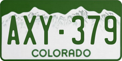 CO license plate AXY379