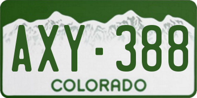 CO license plate AXY388