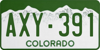 CO license plate AXY391