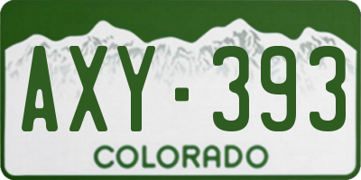CO license plate AXY393