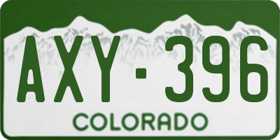 CO license plate AXY396