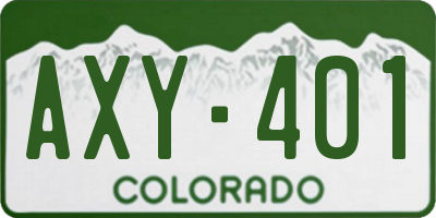 CO license plate AXY401