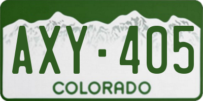 CO license plate AXY405