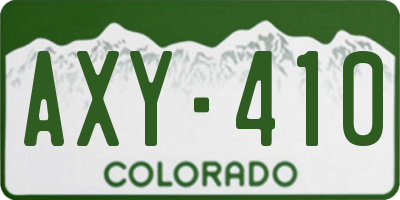 CO license plate AXY410