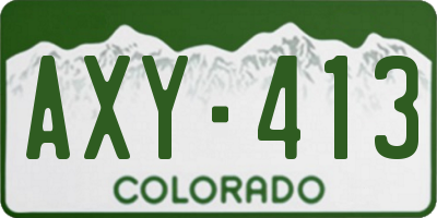 CO license plate AXY413