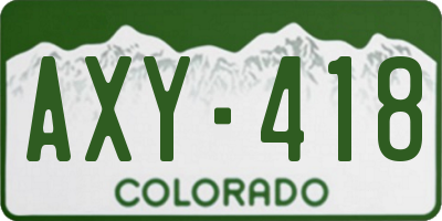 CO license plate AXY418
