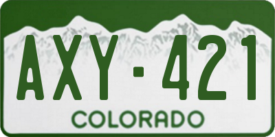 CO license plate AXY421