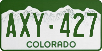 CO license plate AXY427
