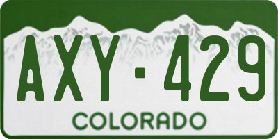 CO license plate AXY429