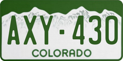 CO license plate AXY430