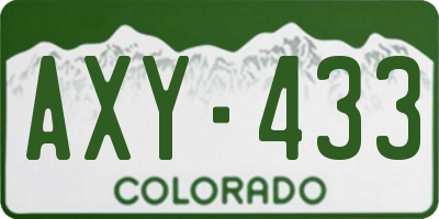 CO license plate AXY433