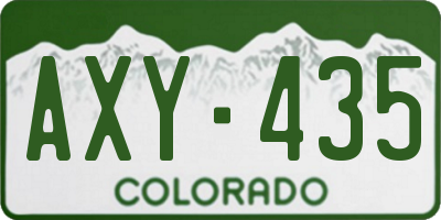 CO license plate AXY435