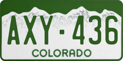 CO license plate AXY436