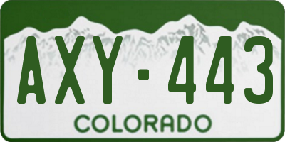 CO license plate AXY443
