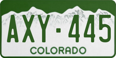 CO license plate AXY445