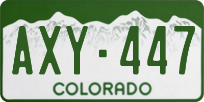 CO license plate AXY447