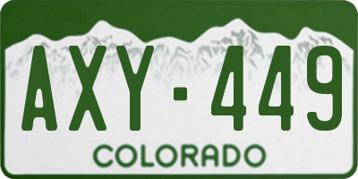 CO license plate AXY449