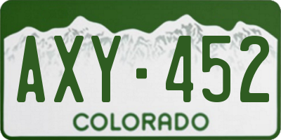 CO license plate AXY452