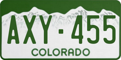 CO license plate AXY455
