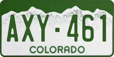 CO license plate AXY461