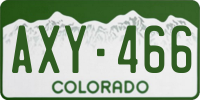 CO license plate AXY466