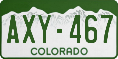 CO license plate AXY467