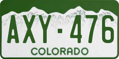 CO license plate AXY476
