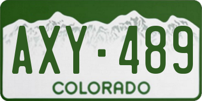 CO license plate AXY489