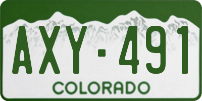CO license plate AXY491