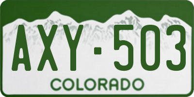 CO license plate AXY503