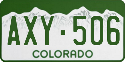CO license plate AXY506