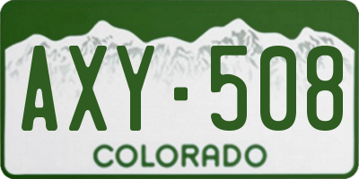 CO license plate AXY508