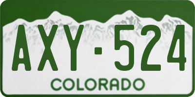 CO license plate AXY524