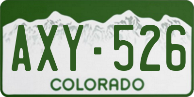 CO license plate AXY526