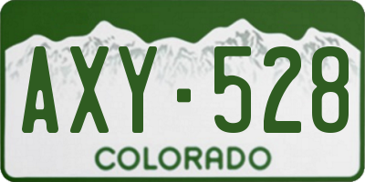 CO license plate AXY528