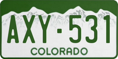CO license plate AXY531
