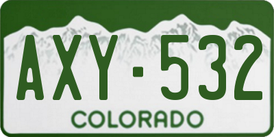 CO license plate AXY532