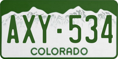 CO license plate AXY534