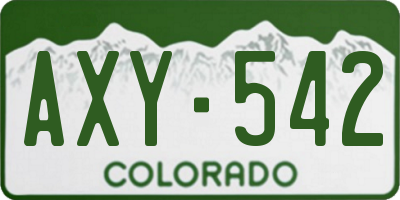 CO license plate AXY542