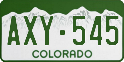 CO license plate AXY545