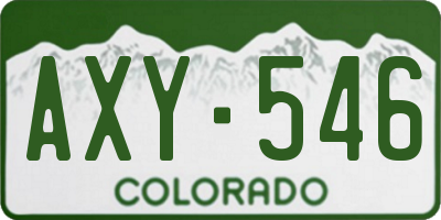 CO license plate AXY546