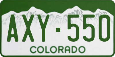 CO license plate AXY550