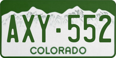 CO license plate AXY552