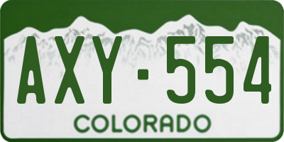 CO license plate AXY554